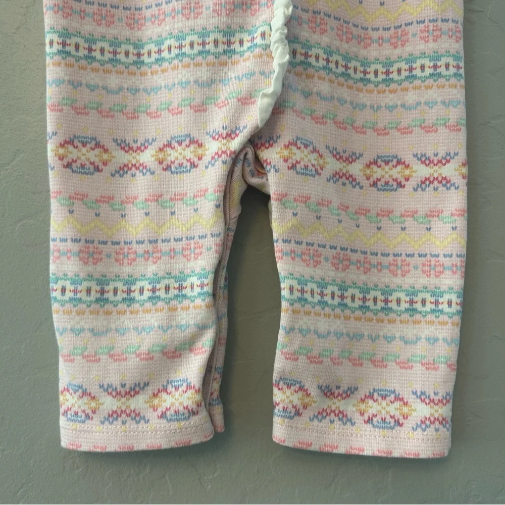 Ralph Lauren light pink fair isle print ruffled coverall size 6 months